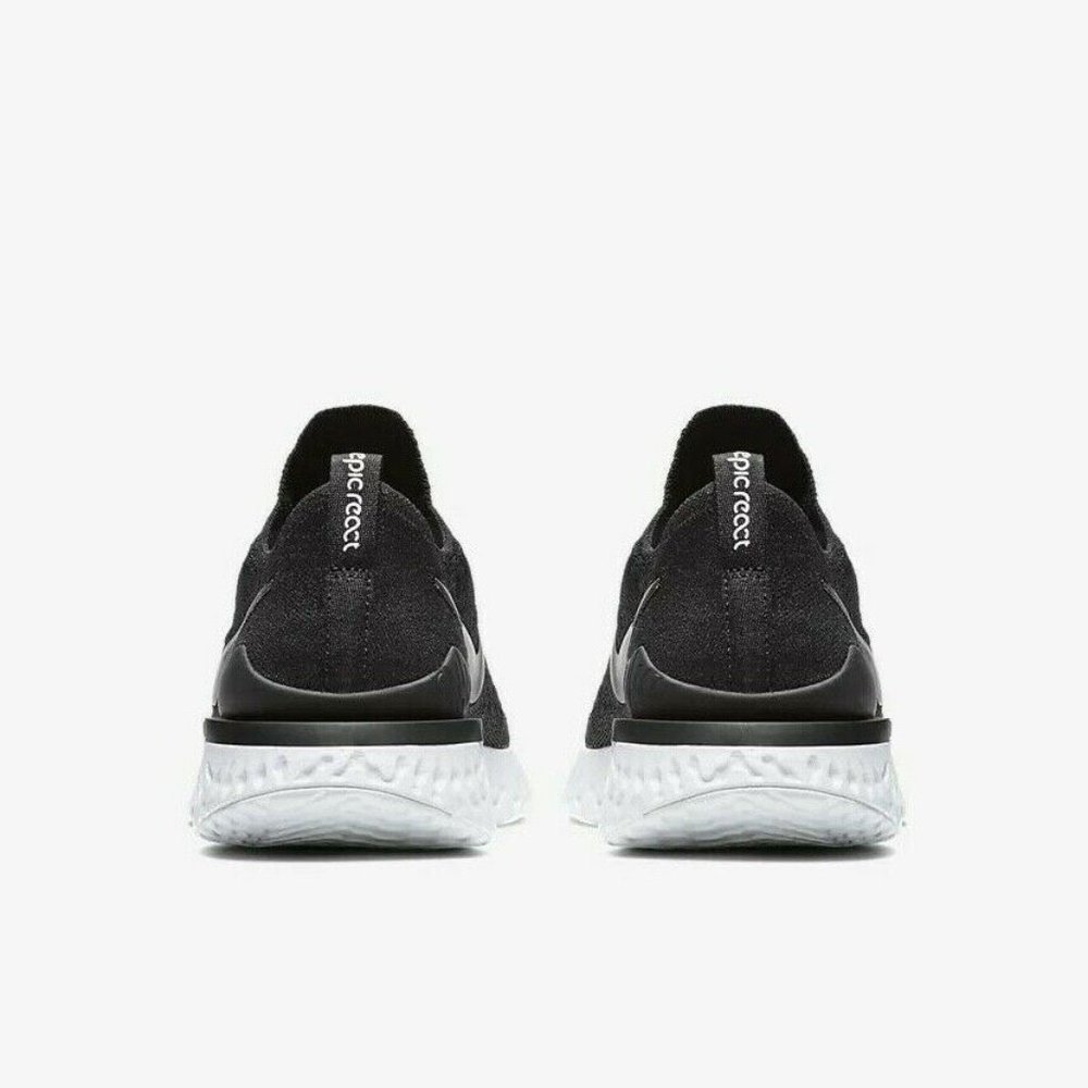 Nike Epic React Flyknit 2 Black Grey White Men's - Picture 6 of 7